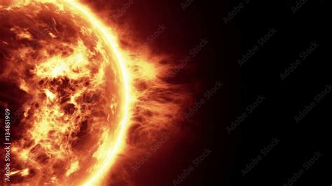 Vidéo Stock Sun Surface With Solar Flares Burning Of The Sun Isolated