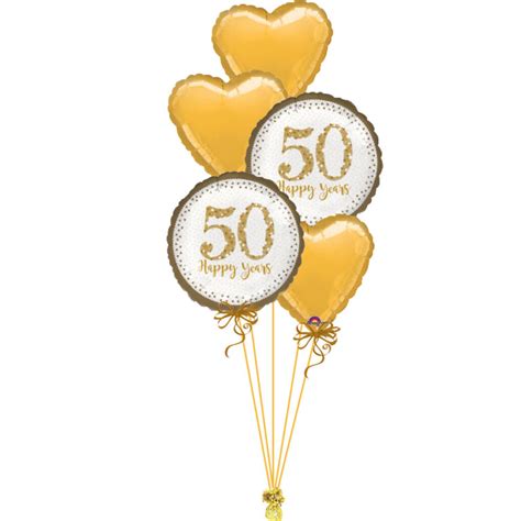 50th Anniversary Foil Bunch Magic Balloons