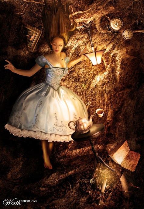 Alice Falling Down The Rabbit Hole Fairy Tales Alice In Wonderland