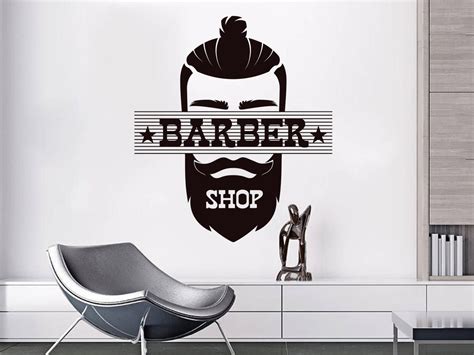 Barber Wall Decal Gentlemens Barber Shop Wall Decor Man Salon Etsy