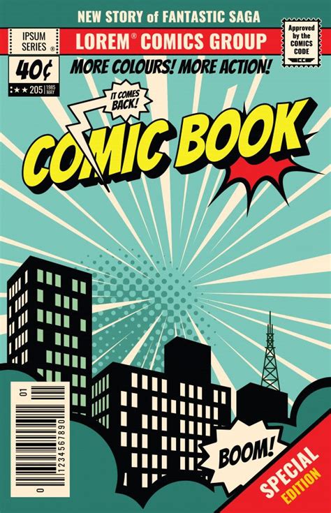 Retro Magazine Cover Vintage Comic Book Vector Template Book Cover
