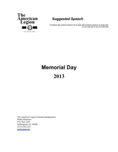Memorial Day The American Legion