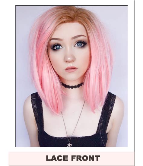 Pastel Pink Bob Lace Front Wig Lace Front Wigs Uk Star Style Wigs