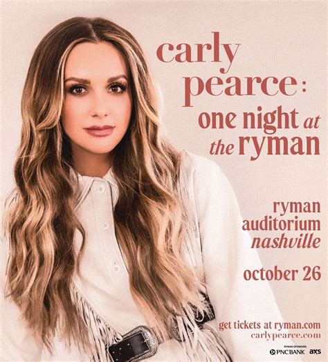 CARLY PEARCE ANNOUNCES FIRST HEADLINE SHOW AT RYMAN AUDITORIUM ON