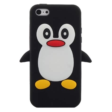 Cartoon Penguin Silicone Soft Case For Iphone 5c Assorted Colors