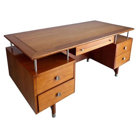 The mid century modern style is as popular as ever. Jens Risom Mid-Century Modern Executive Desk in Solid ...
