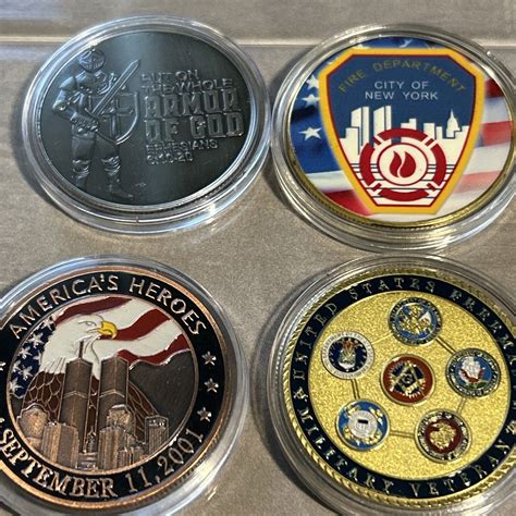 Challenge Coin Lot 9 Us Military Fdny American Heroes Mixed Lot Of