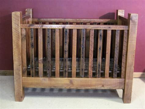 Rustic Barnwood Crib With Thick Posts For Sale Vienna Woodworks Diy