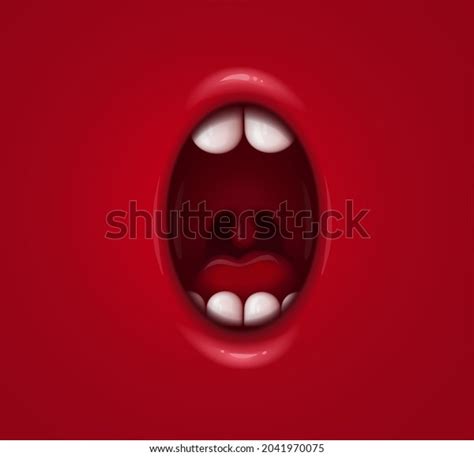 Open Mouth Teeth Tongue Cartoon Character Stock Vector Royalty Free