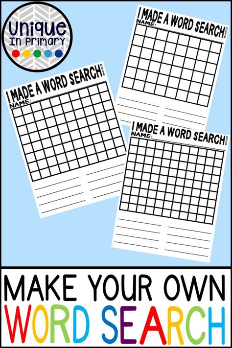 Make Your Own Word Search Sight Words Word Work Phonics Spelling