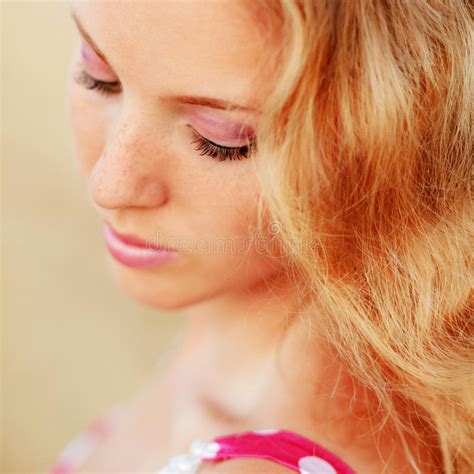 Closeup Portrait Of Beautiful Girl Stock Image Image Of Attractive Elegance 10024231