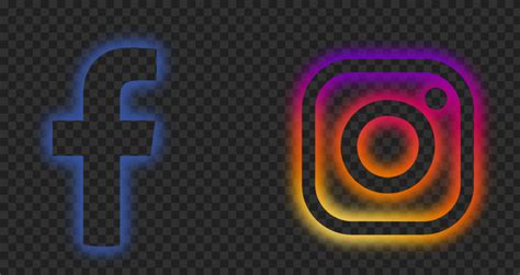 HD Facebook Instagram Neon Logos Icons PNG Citypng