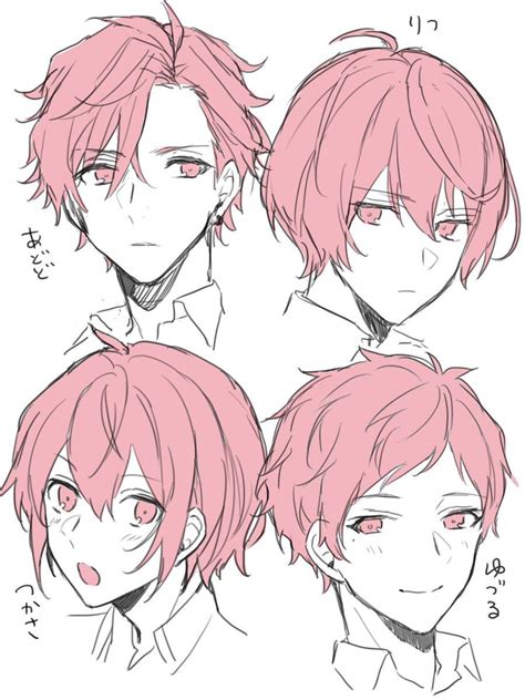 Male Hairstyles Anime Character Design Anime Drawings Sketches