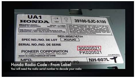 Radio Code 2011 Honda Crv