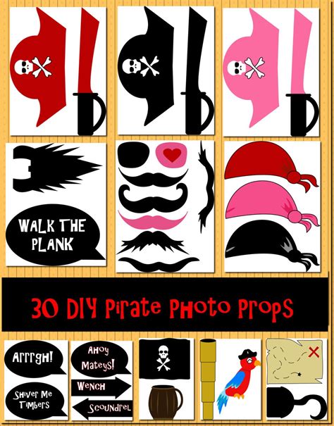 Instant Download Diy 30 Pirate Photo Booth Prop Set Pirate Photo