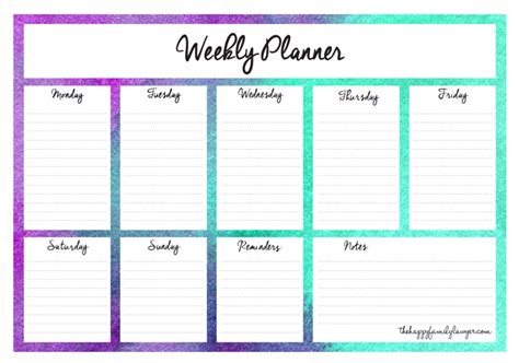 Free Printable Weekly Planner For Kids Printable Temp