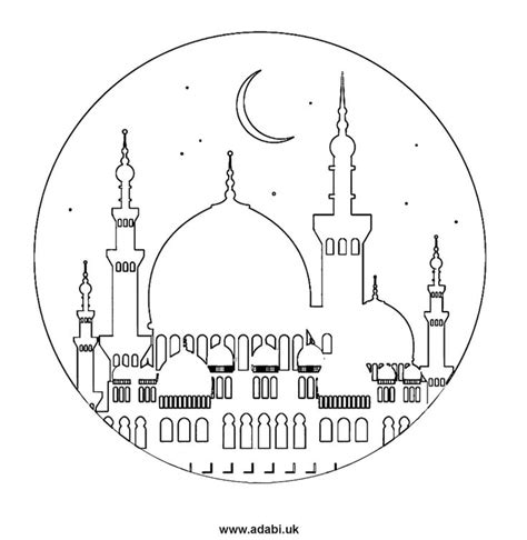 Colouring Pages Adabi Islamic Books And Ts For Kids Mosque Art