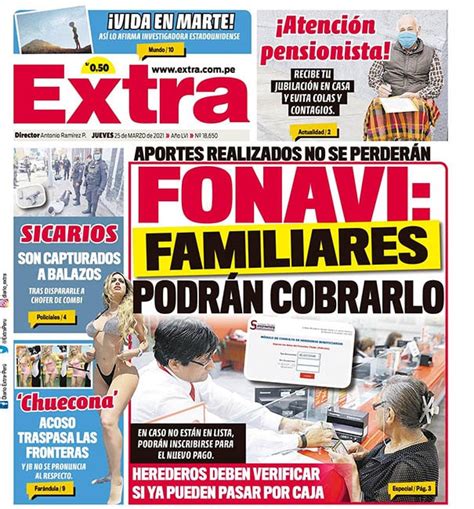 PORTADA DEL DÍA DE EXTRA Diario Extra