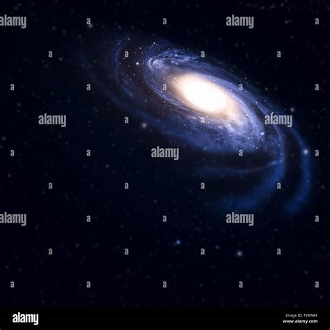 Spiral Galaxy With Tilt Shift Effect In Deep Space Stock Photo Alamy