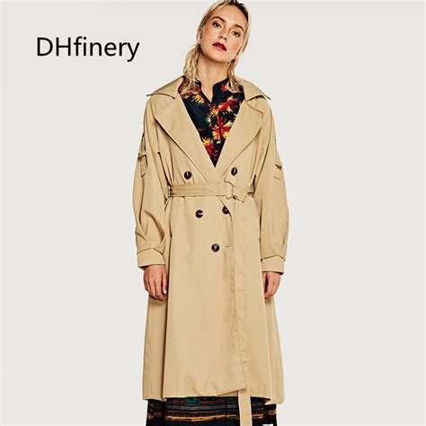 dhfinery women s clothing coats trench 2018 autumn new women s long windbreaker wholesale slim