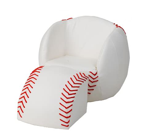 T Mark Childs Upholstered Baseball Sports Chair With Ottoman