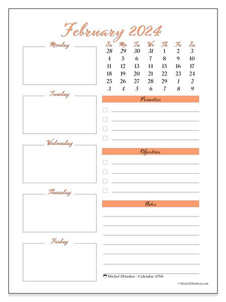 February 2024 Printable Calendar “47ss” Michel Zbinden Gy