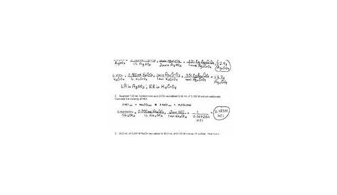 solution stoichiometry worksheets answers
