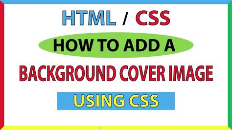 How To Add A Background Cover Image In Css 2022 Youtube