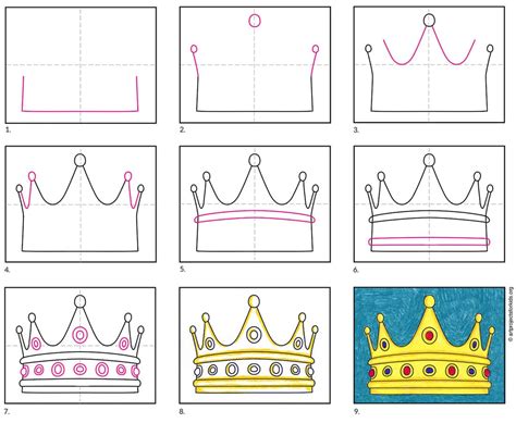 Easy How To Draw A Crown Tutorial And Crown Coloring Page