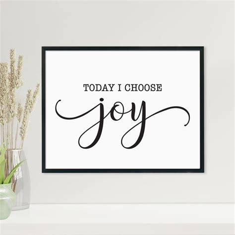 Today I Choose Joy Christian Word Art Faith Home Decor Etsy Choose