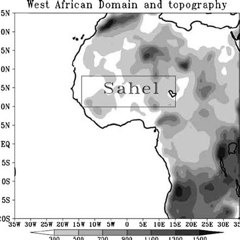 West Africa Amma Domain At 50 Km Resolution With Topography In