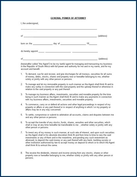 Bank Power Of Attorney Form South Africa Template Resume Examples Ygkr Yo