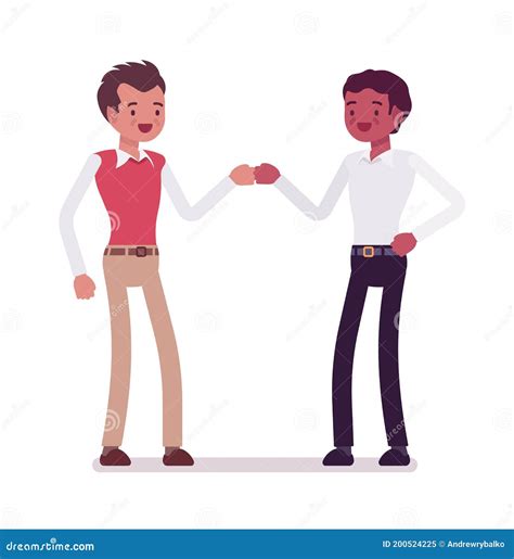 Male Clerks Fist Bump Stock Vector Illustration Of Greeting 200524225