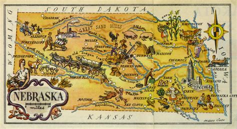 Nebraska Pictorial Map 1946