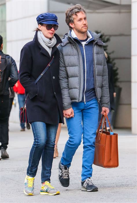 Anne Hathaway With Her Husband - Out in NYC, April 2015 • CelebMafia