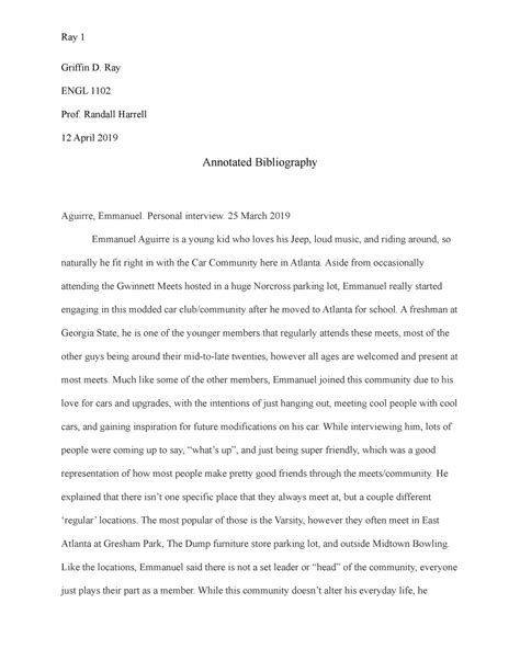 Annotated Bibliography Griffin D Ray Engl Prof Randall Harrell
