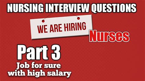Nursing Interview Questions And Answers Part 3 Youtube