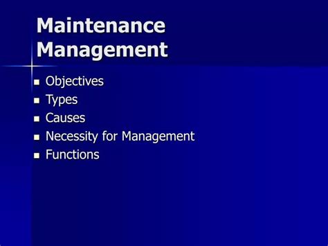 Ppt Maintenance Management Powerpoint Presentation Free Download