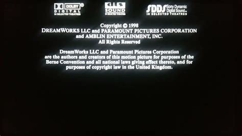 Dreamworks Pictures Paramount Pictures Amblin Entertainment 1998