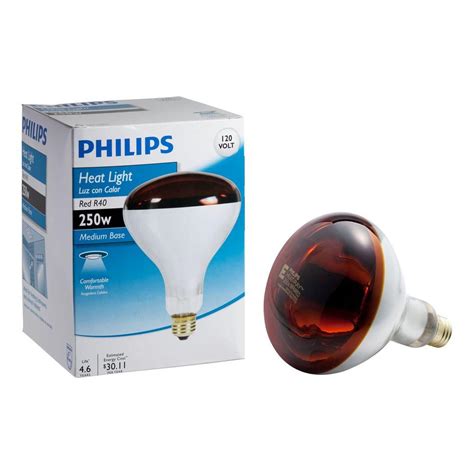 Infrared heat lamps lack power and effectiveness. Philips 250-Watt Incandescent R40 Red Heat Lamp Light Bulb ...
