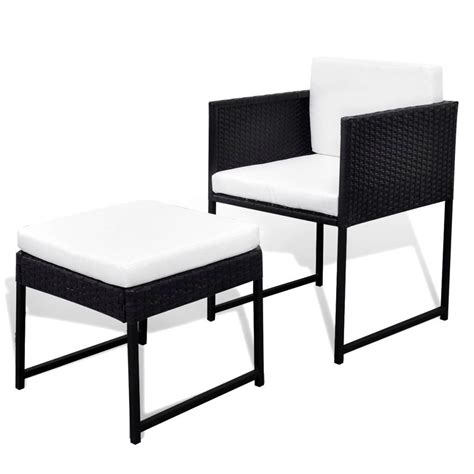 Convenience Boutique / Outdoor Dining Set - Poly Rattan - Black