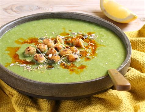 Broccoli Spinach And Chickpea Soup Recipe Abel And Cole