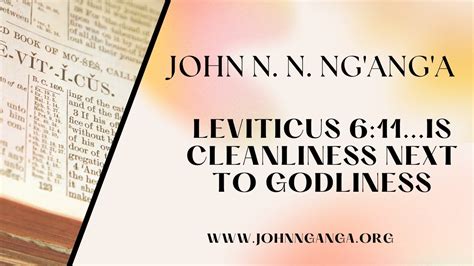 Leviticus 611 Is Cleanliness Next To Godliness Leviticus 611