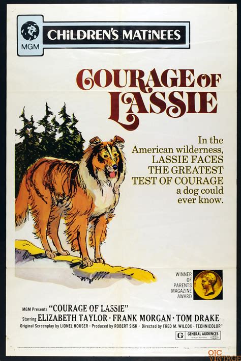 Courage Of Lassie Movie Poster Elizabeth Taylor R1972 27 X 41 1 Sheet