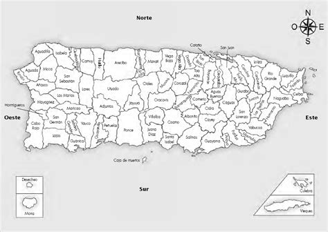 Mapa De Puerto Rico En Blanco Para Colorear