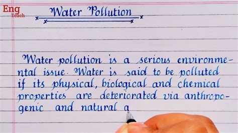 Essay On Water Pollution Water Pollution Essay Essay Writing Writing Handwriting Eng