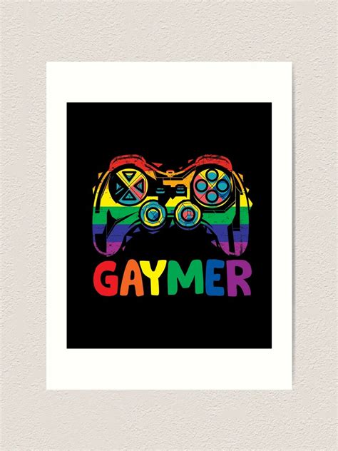 Gaymer Gay Pride Flag Lgbt Gamer Lgbtq Gaming Gamepad Art Print For