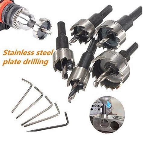jo sto 5pcs 16 30mm hss drill bit hole saws set alloy wood hole cutter tool with wrench diy