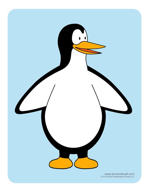 Penguin Template Coloring Pages Clipart Pictures And Crafts Tims