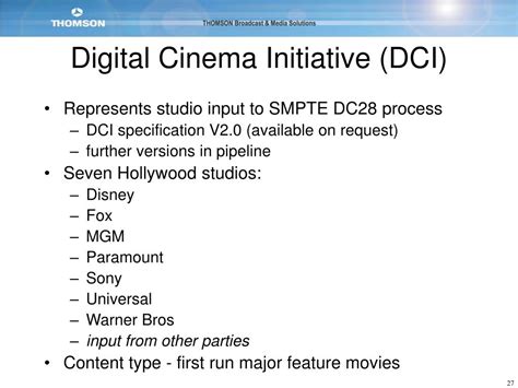 Ppt Digital Cinema Standards Powerpoint Presentation Free Download